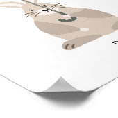 Kaninchen mit Schirm individuelle Name Kinderzimme Poster (Ecke)