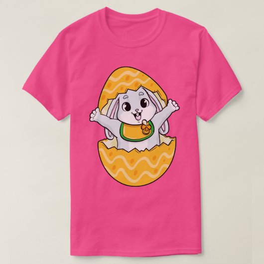 Kaninchen mit Schnuller Bib und Ei T-Shirt (Design vorne)