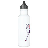 Kaninchen mit Skistöcken und Skibrille Edelstahlflasche (Links)