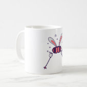 Kaninchen mit Skistöcken und Skibrille Kaffeetasse (Vorderseite Links)