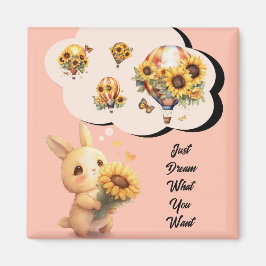 Kaninchen mit Sonnenblumenmagazin Magnet