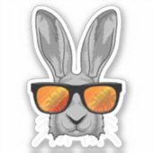 Kaninchen mit Sonnenbrille Aufkleber (Vorderseite)