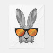 Kaninchen mit Sonnenbrille Fleecedecke (Vorderseite)