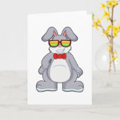 Kaninchen mit Sonnenbrille & Krawatte Karte (Gelbe Blume)