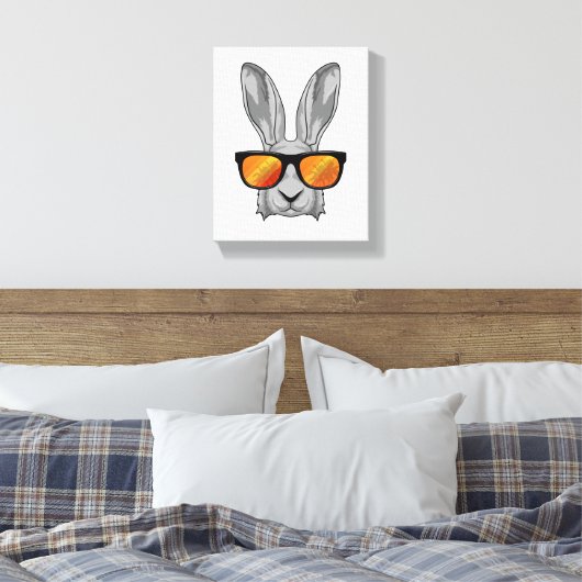 Kaninchen mit Sonnenbrille Leinwanddruck (Insitu (Schlafzimmer))