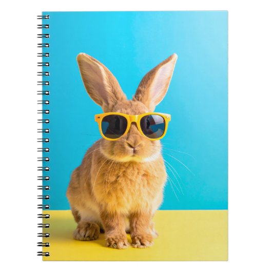 Kaninchen mit Sonnenbrille Notizblock (Vorderseite)