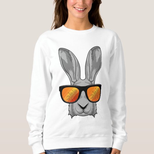 Kaninchen mit Sonnenbrille Sweatshirt (Vorderseite)