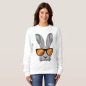 Kaninchen mit Sonnenbrille Sweatshirt (Vorne ganz)