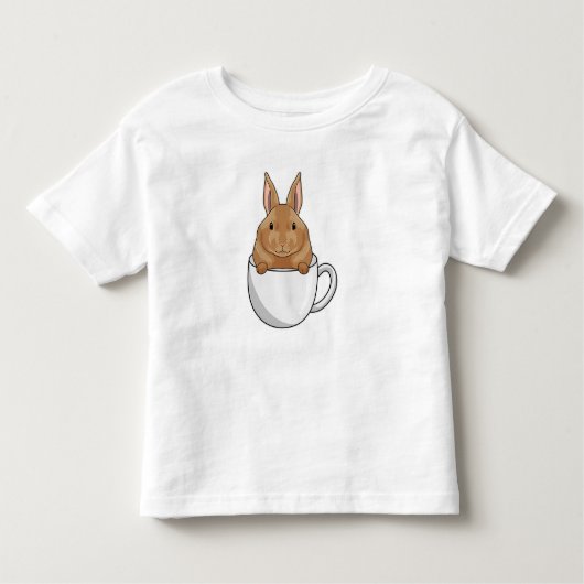 Kaninchen mit Tasse Kaffee Kleinkind T-shirt (Vorderseite)