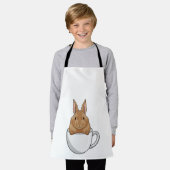 Kaninchen mit Tasse Kaffee Schürze (Getragen)