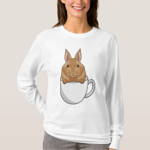 Kaninchen mit Tasse Kaffee T-Shirt