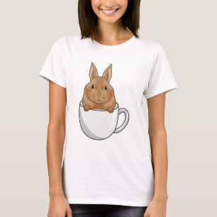 Kaninchen mit Tasse Kaffee T-Shirt