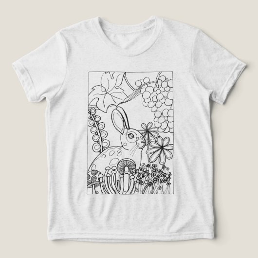 Kaninchen mit Traubenfarbe Tri-Blend Shirt (Design Vorderseite)