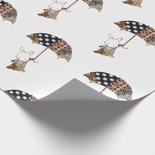 Kaninchen mit Umbrettpapier Geschenkpapier (Ecke)
