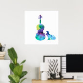 Kaninchen mit violetter Kunst Poster (Heimbüro)