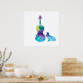 Kaninchen mit violetter Kunst Poster (Küche)