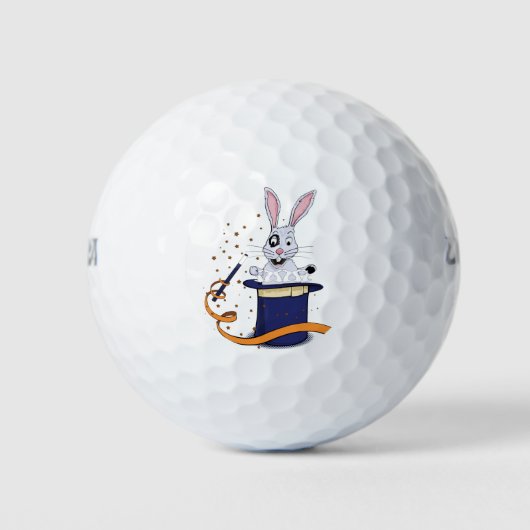 Kaninchen mit Zauberstab Golfball (Vorderseite)