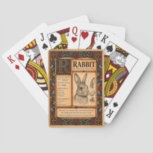 Kaninchen, mittelalterliche Bestiarien-Kunst Spielkarten