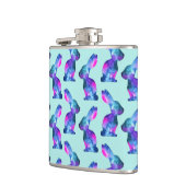 Kaninchen-Muster-Aquarell-Galaxie Flachmann (Links)