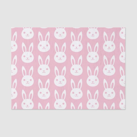Kaninchen-Muster Pink Seidenpapier (Vorderseite)