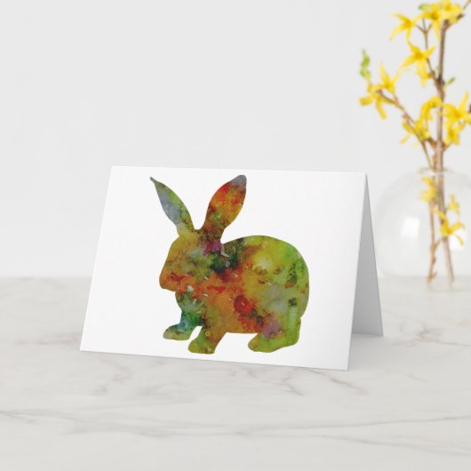 Kaninchen, Muttertag Karte (Gelbe Blume)