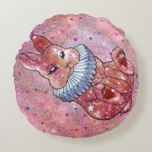 Kaninchen namens Ladybug Rundes Kissen