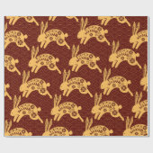 Kaninchen neues Jahr des Drachengold Geschenkpapier (Flach)