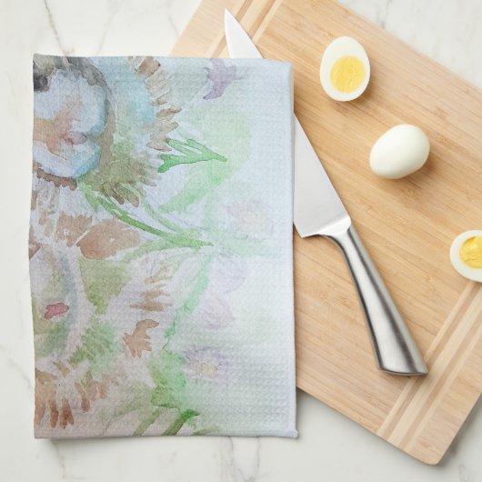 Kaninchen Niedliche Kaninchen Wasserfarben Blumenz Geschirrtuch (Viertel Falte)