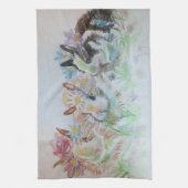 Kaninchen Niedliche Kaninchen Wasserfarben Blumenz Geschirrtuch (Vertikal)