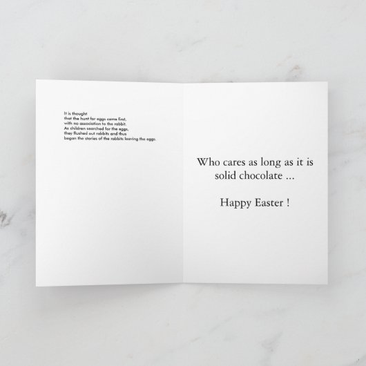 Kaninchen oder Eierstockkarte Feiertagskarte (Innenseite)