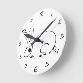 Kaninchen Original Tinte Zeichnend Chinesisches Ja Runde Wanduhr (Winkel)