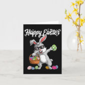 Kaninchen Ostereier Dab Boys Girls Kind Karte (Gelbe Blume)