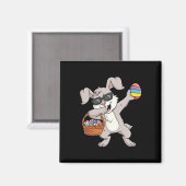 Kaninchen Ostereier entblößen Kindermädchen Gi Magnet (Vorderseite/Rückseite)