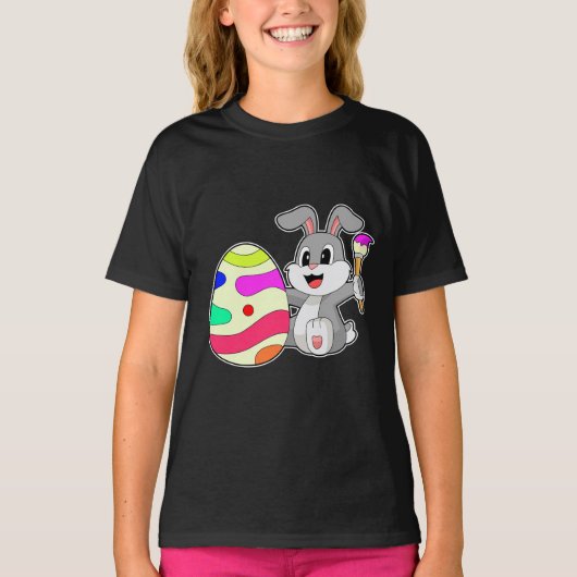 Kaninchen Ostereiermalerei T-Shirt (Vorderseite)