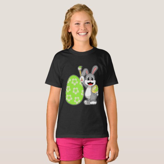 Kaninchen Ostereiermalerei T-Shirt (Vorne ganz)