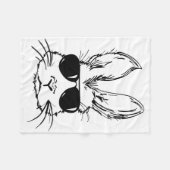 Kaninchen Osterhase Sungles Fleecedecke (Vorderseite (Horizontal))