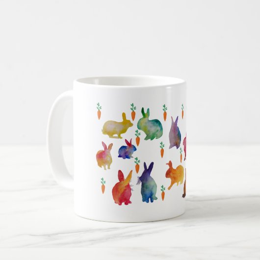 Kaninchen Ostern Kunst Kaffeetasse (Vorderseite Links)