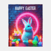 Kaninchen Osternebel rosa Eier-Art Kreise Fantasie Fleecedecke (Vorderseite)