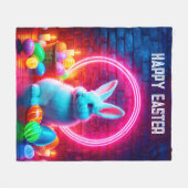 Kaninchen Osternebel rosa Eier-Art Kreise Fantasie Fleecedecke (Vorderseite (Horizontal))