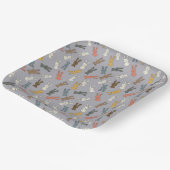 Kaninchen Ostersonniger Cartoon Pappteller (Gewinkelt)