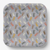 Kaninchen Ostersonniger Cartoon Pappteller (Vorderseite)