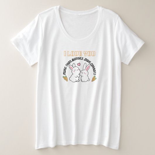 Kaninchen-Paar Große Größe T-Shirt (Design vorne)