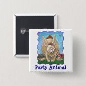 Kaninchen-Party Button (Vorne & Hinten)