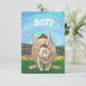 Kaninchen-Party Einladung (Stehend Vorderseite)