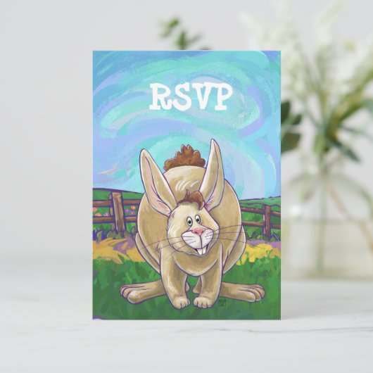 Kaninchen-Party Einladung (Stehend Vorderseite)