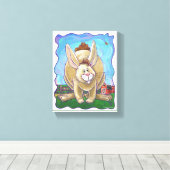 Kaninchen-Party Leinwanddruck (Insitu (Holzboden))