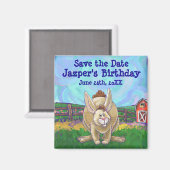 Kaninchen-Party Magnet (Vorderseite/Rückseite)