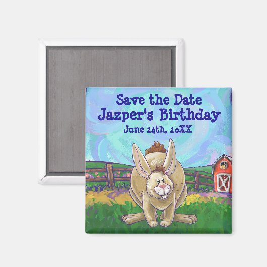 Kaninchen-Party Magnet (Vorderseite/Rückseite)