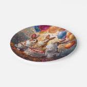 Kaninchen Party Pappteller (Schrägansicht)