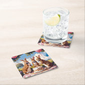 Kaninchen Party Rechteckiger Pappuntersetzer (Vor Ort)